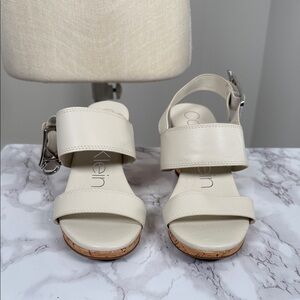 Calvin Klein Women's Cream Sandals